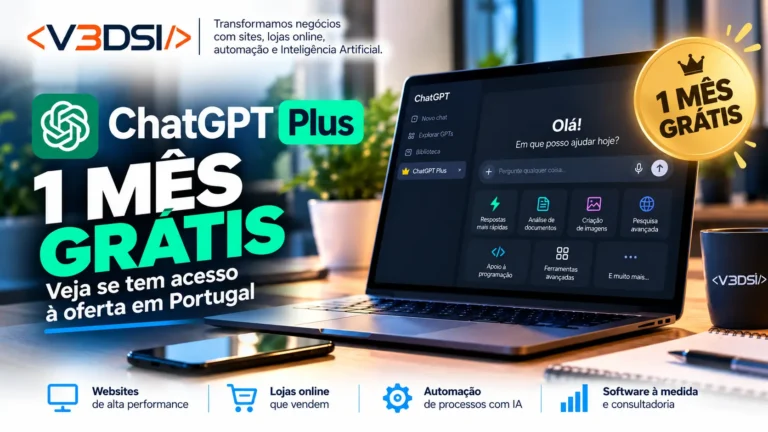 ChatGPT Plus grátis durante 1 mês em Portugal